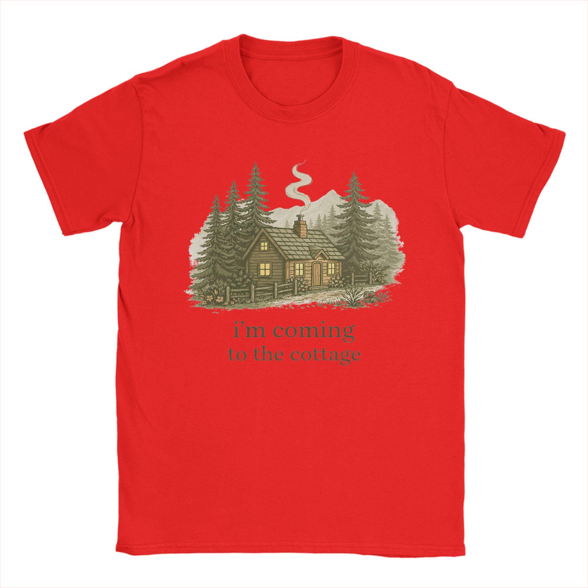 Im Coming To The Cottage Cozy Minimal TShirt Summer Pure Cotton TShirts For Unisexs Casual Tshirt Short Sleeve Vintage Tops S