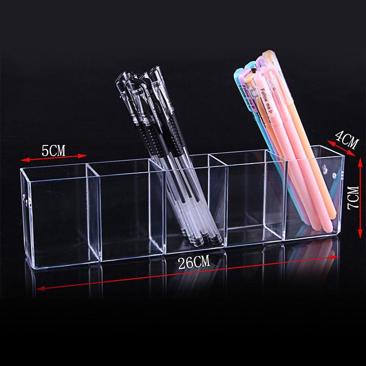 1-7 Tier Clear Acrylic Pen Holder Stationery Store Storage Brush Case Display Stand Desktop Writing Pot Writing Pencil Organiser