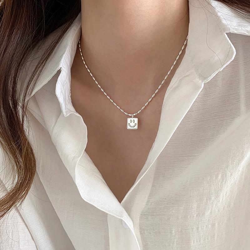 Korean Style Square Pendant Necklace - Trendy, Versatile, Sweet & Cool Women s Clavicle Chain