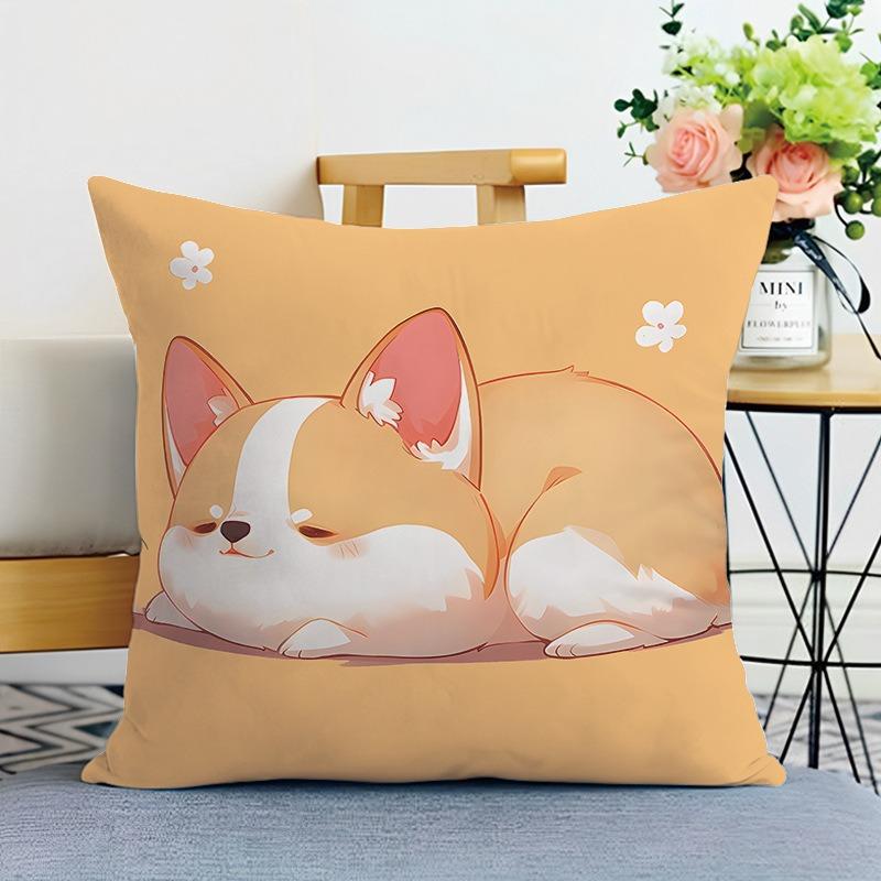Cute Animal Print Decorative Pillowcase Bedroom Living Room Square Cushion Pillowcase