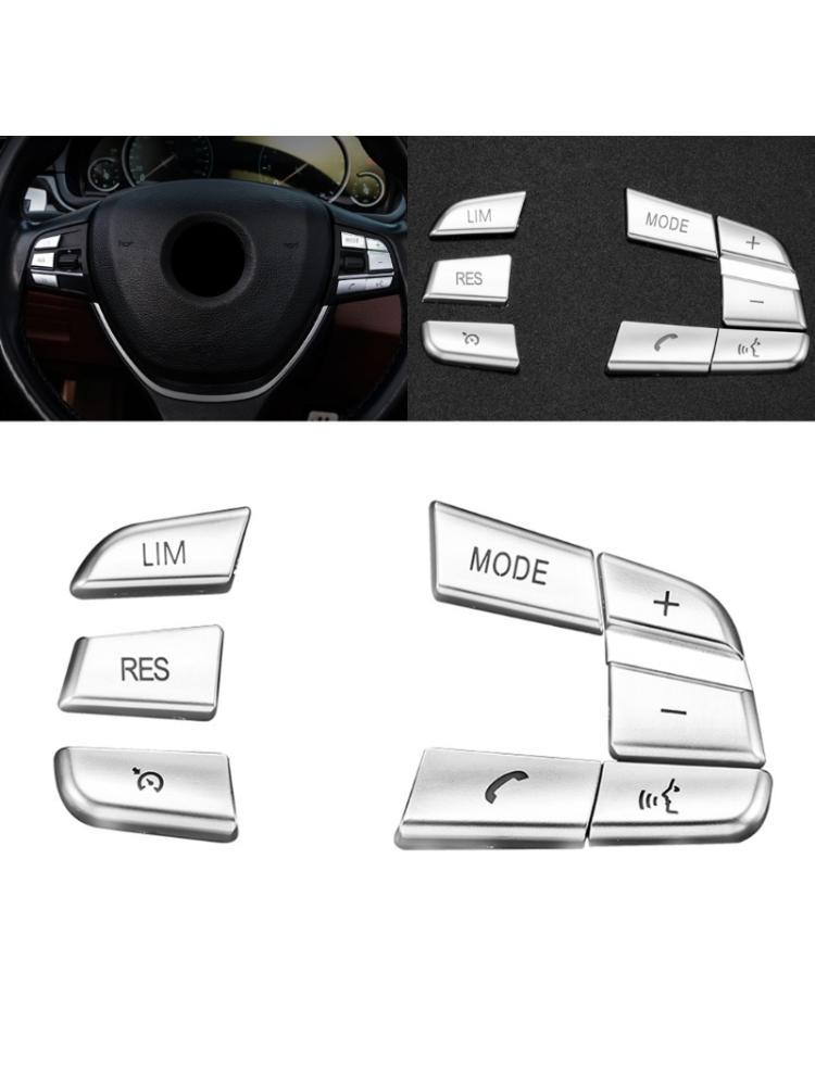 Steering Wheel Button Covers Trim Stickers For 5 6 7 F01 F02 F06 F07 F10 F12 Car Accessories lnner Decoration