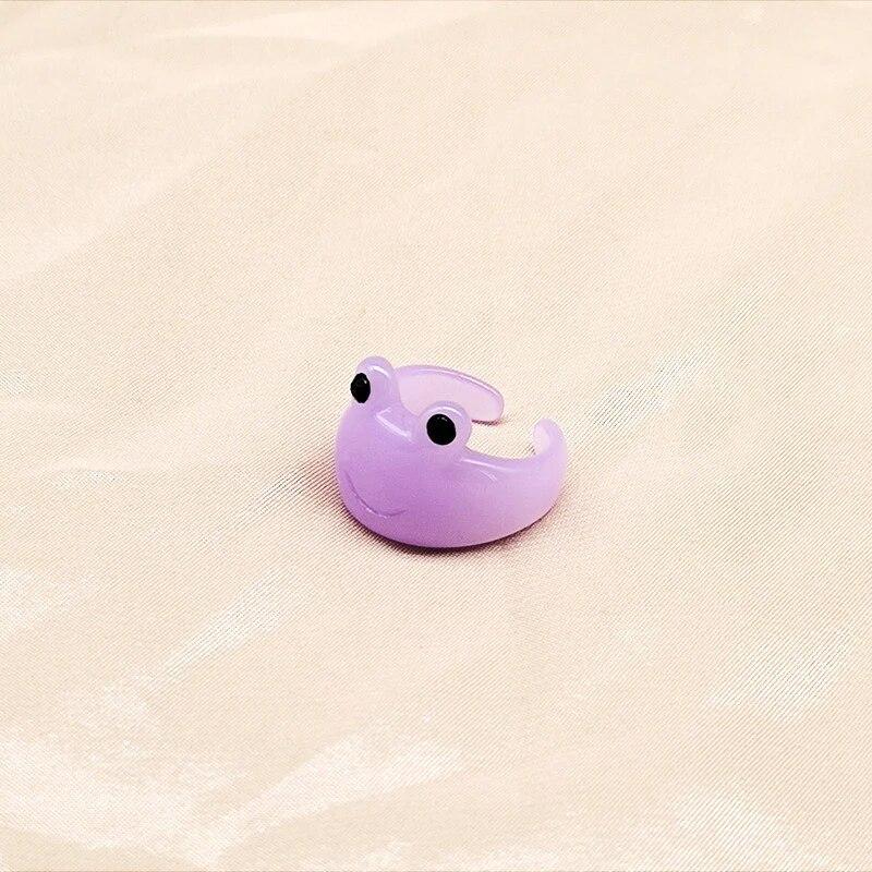 Cute Women Men Simple Design Rings Vintage Owl Frog Smiling Ring For Woman Girl Ancient Silver Color Retro Punk Jewelry Gift