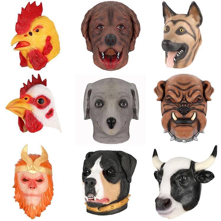 Halloween-Maske, Latex-Kopfbedeckung, niedliche Tiermaske der zwölf Sternzeichen, für Bar, Tanzparty und Kostümaufführung