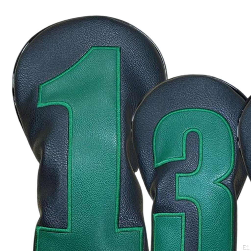 4 Pieces Golf Head Covers for Clubs PU Leather Wood Headcovers Golfer Gift