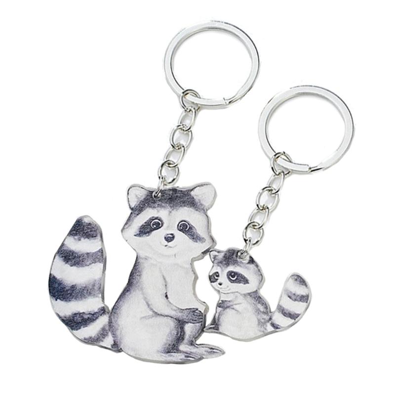 

2pcs Wooden Keychain Otters Cat Pendant Keyring Personalized Matching Puzzles Key Chain for Backpack Luggage Bag Jewelry