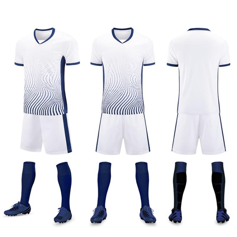 Football Jersey Set Men'S Game Sports Jersey Adult Primary School Students Children'S Training Jersey Short-Sleeved Jersey Quick-Drying