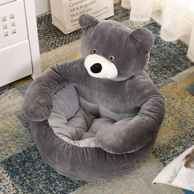 Teddybeer Hondenbed Warm Pluizig Kat Sofa Bed met Armleuningen Antislip Afneembaar Wasbaar Knus Beer Knuffelbed voor Katten Honden