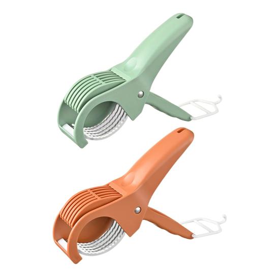 2Pcs Fruit Slicer Ergonomic Handle Multi-Blade Design Kitchen Cutter Fruits Vegetables Slicer
