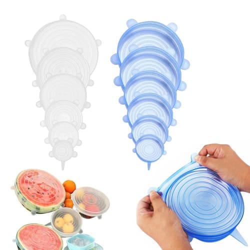 

CHENSS 12-Piece Silicone Wraps, Reusable Storage Covers, Stretch Lids, Airtight, Dustproof, for Cooking, Microwave, and Refrigerator Use, Heat and Col