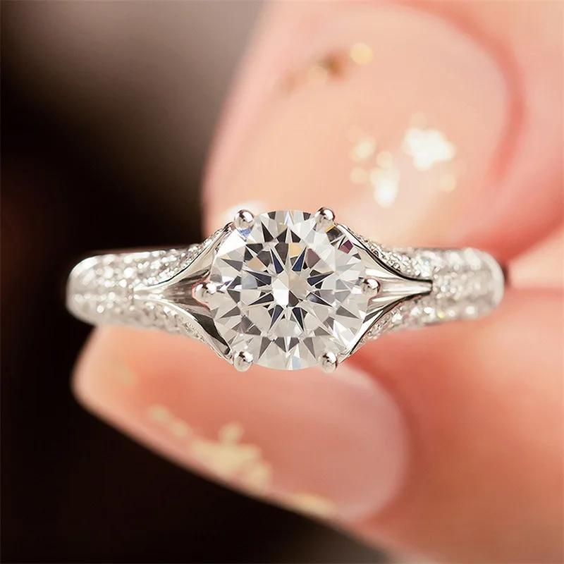 Sparkling zircon elegant ring, European and American style personalized elegance, sparkling geometric shape, high-end Zircon 6