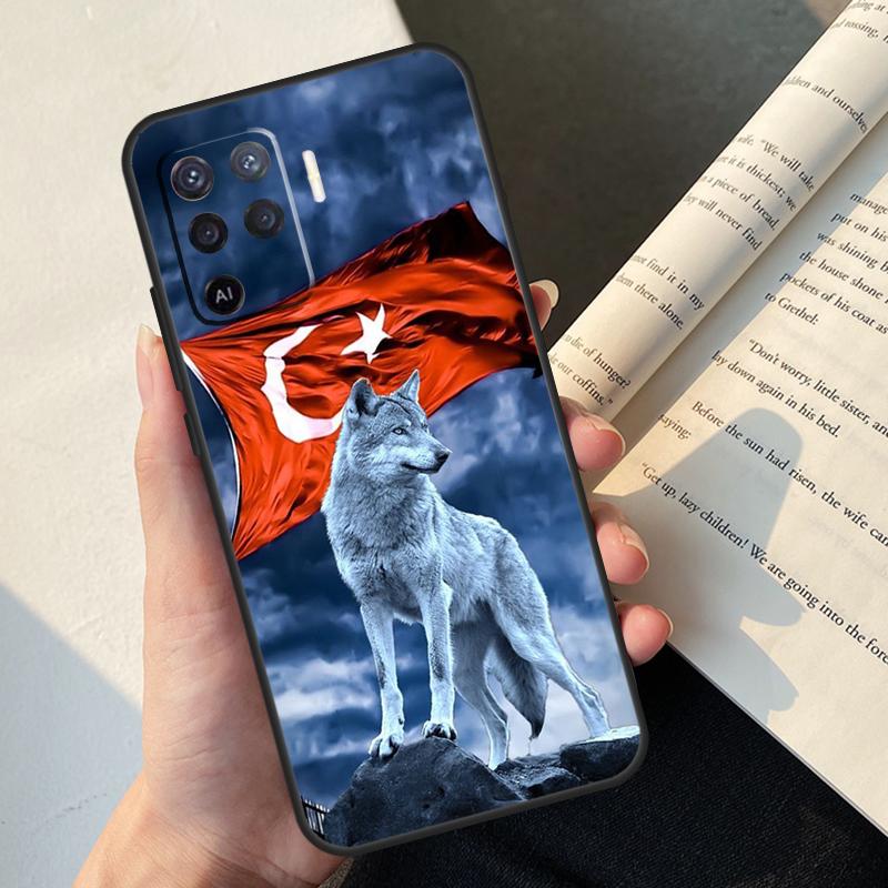 

Turk Wolf Turkey Flag Case For Oppo A54 A74 A94 A17 A57 A77 A76 A16 A96 A18 A60 A80 A40 A38 A58 A78 A98 A15 A5 Pro OPPO A15