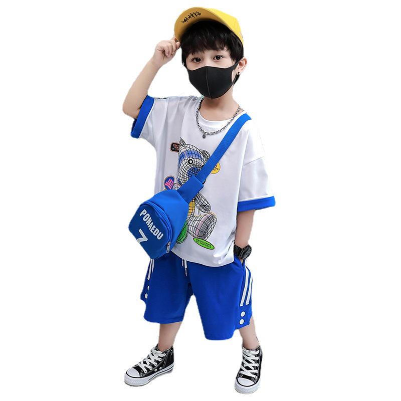 Boys' Summer Cartoon Short-Sleeve Fashion Set 2025 - Trendy Small & Medium Sizes