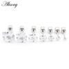 Alisouy Ohrstecker aus Edelstahl mit 4 Zinken, quadratisch, Zirkonia, CZ, für Damen und Herren, Mädchen, Knorpelschraube, Ohrringe, Piercingschmuck, 2 Stück