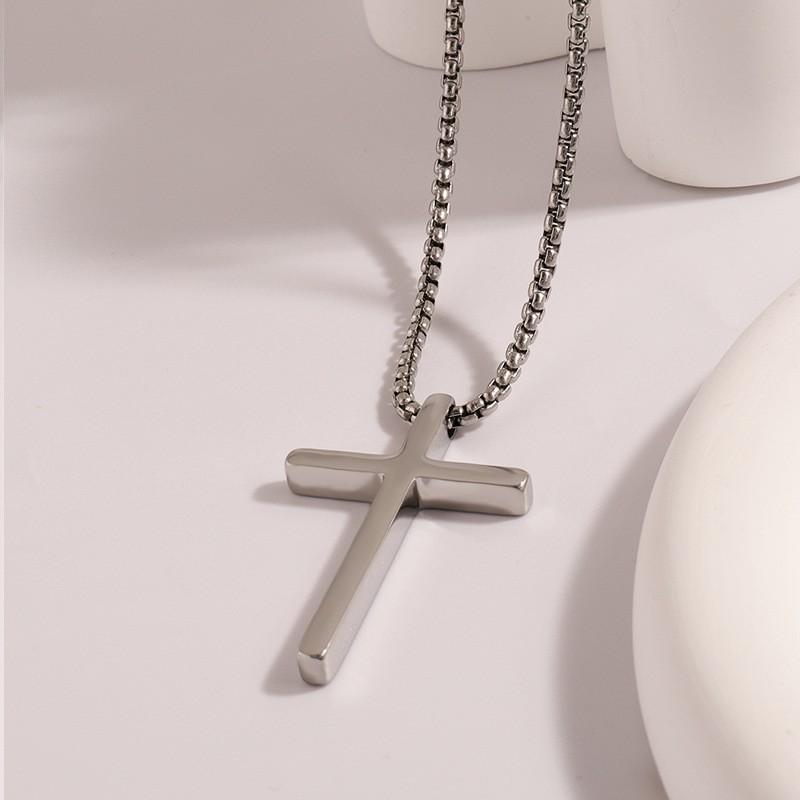Titanium Steel Cross Necklace - Luxury Design for Women