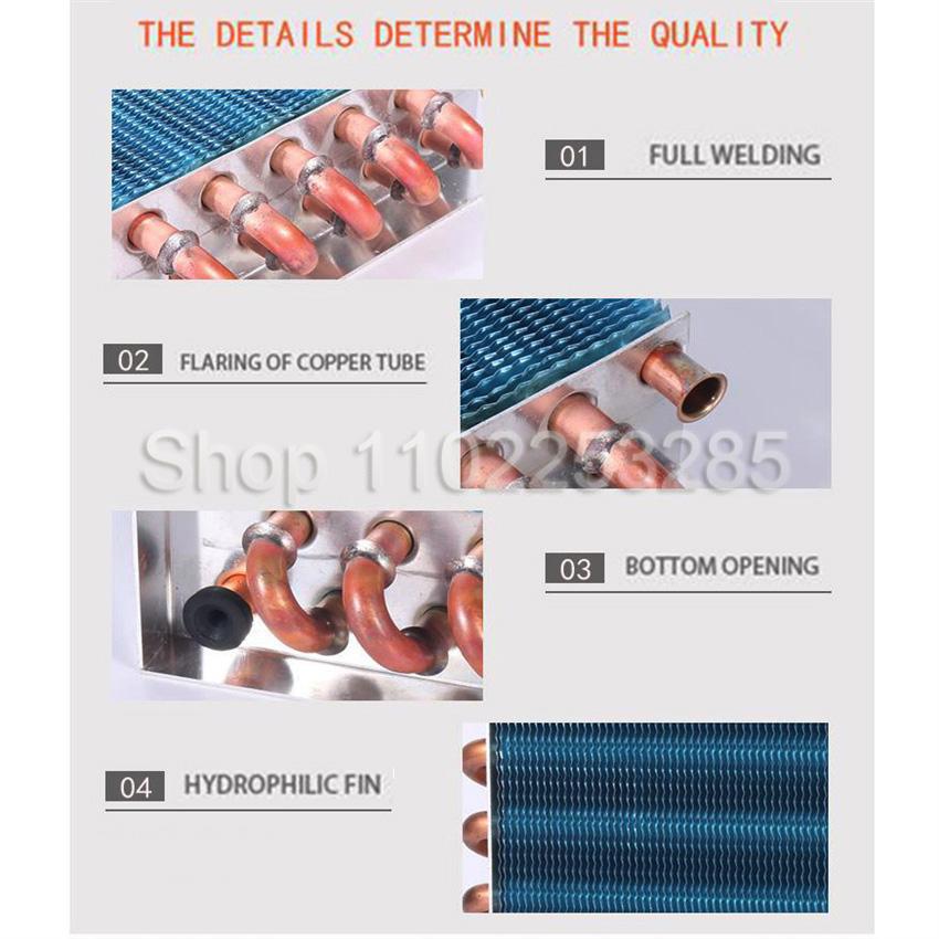 Copper Tube Heat Exchanger For Physical Cooling Condenser Coil Refrigerator Aluminum Fin Heat Exchanger Small Without Shell