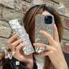 Luxury 3d Matte Plating Silver Tin Foil Pleats Phone Case For Iphone 14 13 Pro Max 11 12 Xr X Xs Candy Solid Color Back Cover