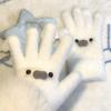Niedlicher Babyrobben-Schal Schneemann Plüschhandschuhe Winter Warm Kälteabweisende Handschuhe Fünffinger-Mode Trendige Handschuhe Mädchenhafte Weihnachtsgeschenke
