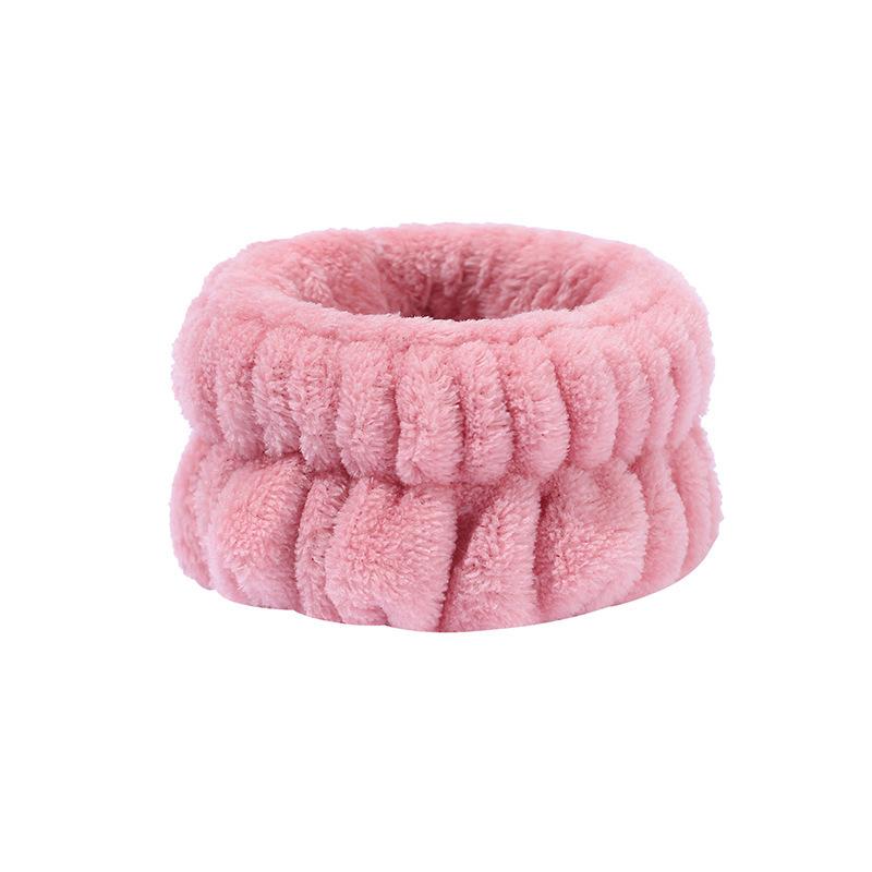 Women's Flannel Spa Headband & Wristband Set, Absorbent Wrist Bands for Face Wash