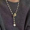 Baroque long natural freshwater pearl sweater chain women's autumn and winter light luxury niche versatile temperament high-end sense item decoration