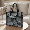 Cracked Pattern Tote Bag Large Capacity Durable Daily Commuter Handbag for Outdoor Shopping Travel Use