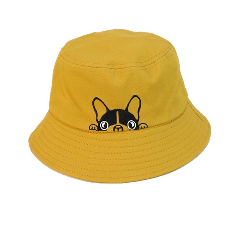 Women's Versatile Sun Protection Bucket Hat - Casual Outdoor Puppy Design