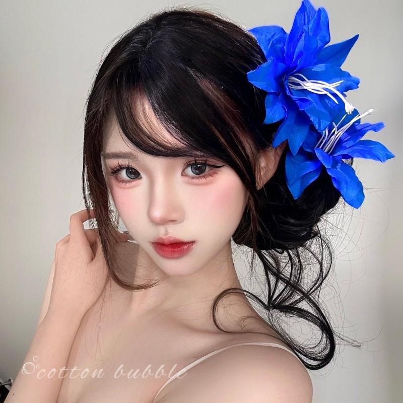 Chinese-Style Pink Lily Hairpiece: Women's Fairy Flower Hair Clip