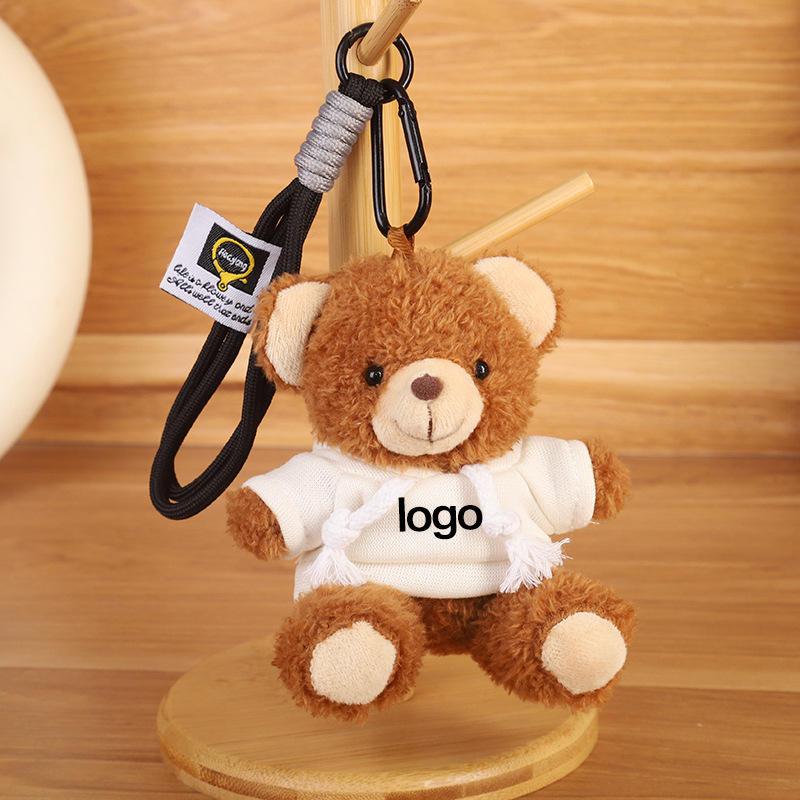 Cute Cotton Bear Plush Doll Bag Pendant Backpack Decoration Plush Toy Custom Logo Bag Hanging Accessories