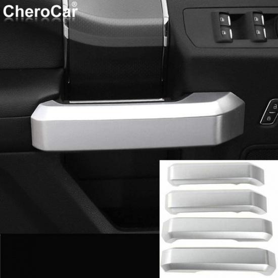 Для F-150 F150 2015- Декоративная накладка на внутреннюю ручку двери салона Серебристая