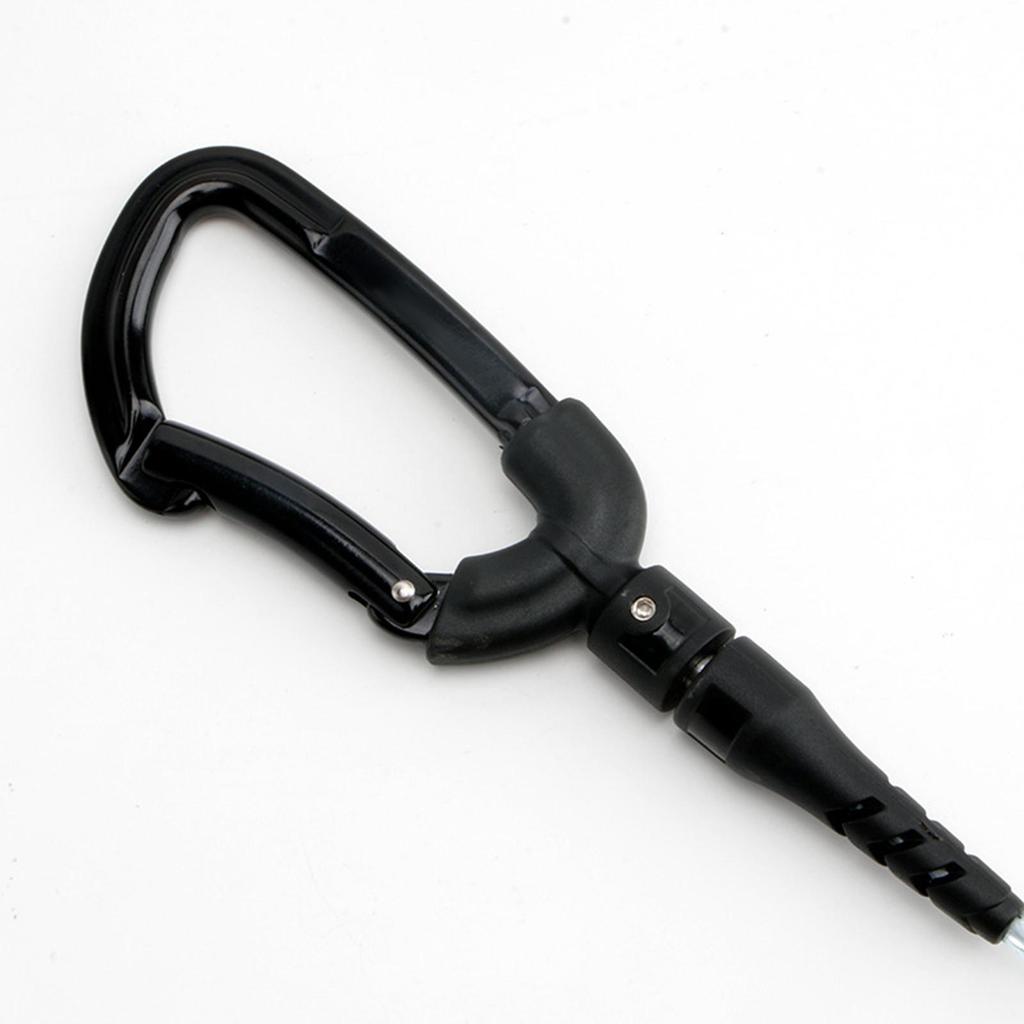 Freediving Lanyard Leash Anti Lost Safety Cable with Carabiner Scuba Diving Rope for
