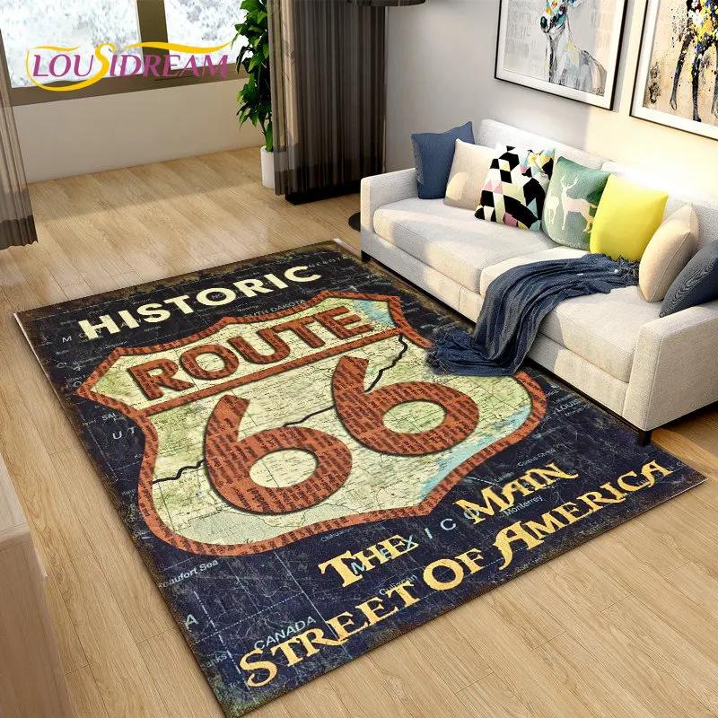 Tarihi Route 66, Ana Yol, mré estrada Alan Kilim, Ev Oturma Odası Yatak Odası Kanepe Paspas Dekor için Halı Halı, Kaymaz Zemin Mat