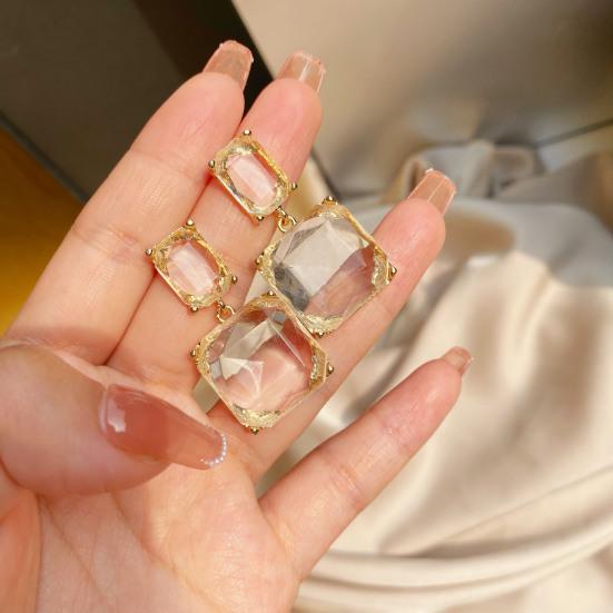 

Универсальные квадратные прозрачные акриловые серьги с геометрическим рисунком