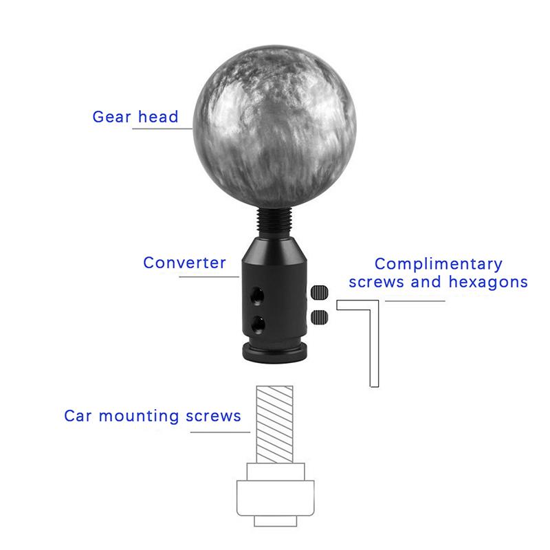 Universal Car Manual Gear Shift Knob Adapter Car Aluminum Gear Shift Knob Thread Adapter Corrosion-Resistant Accessories