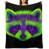Purple and Green Raccoon Throw Blanket Soft Plush Plaid Christmas Gifts Christmas Decoration Thins Blankets