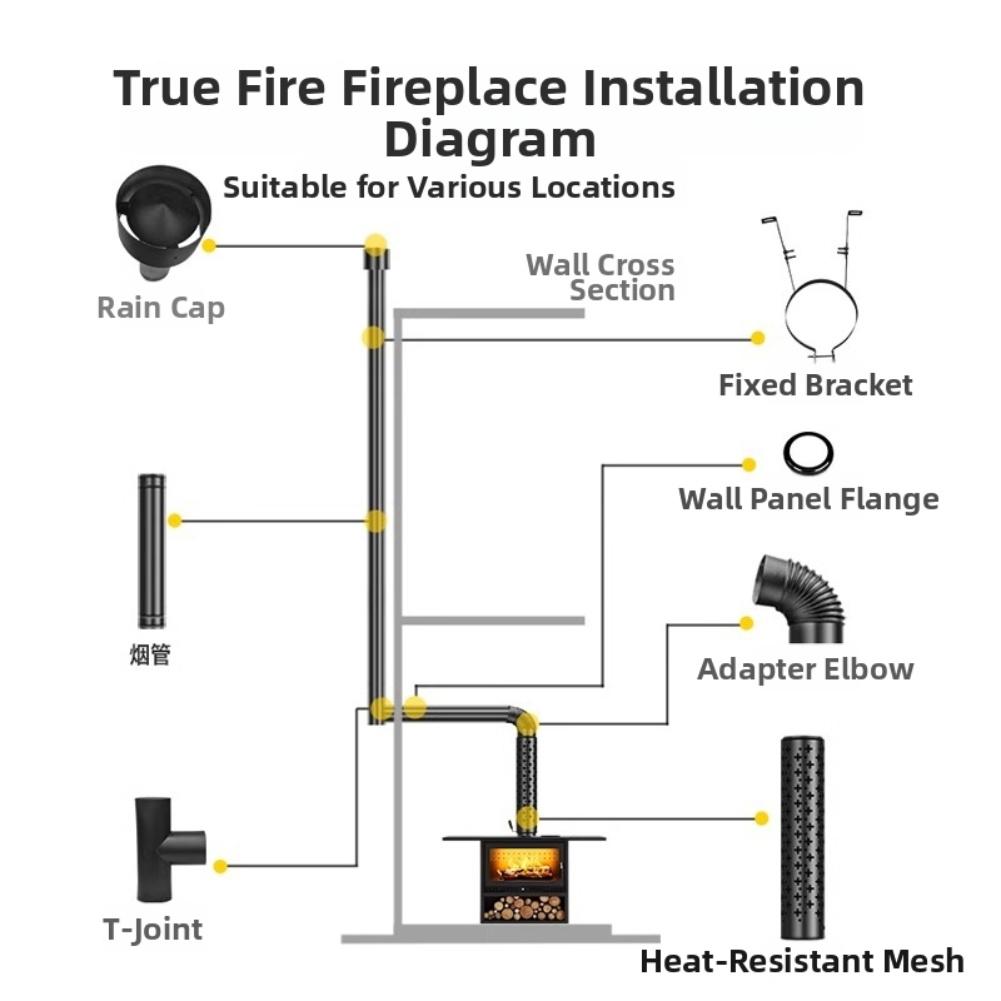 90° Elbow Pipe Stainless Steel For Flexible Fireplace Setup Scalable Flexible Ventilation Tube For Kitchen Extractor