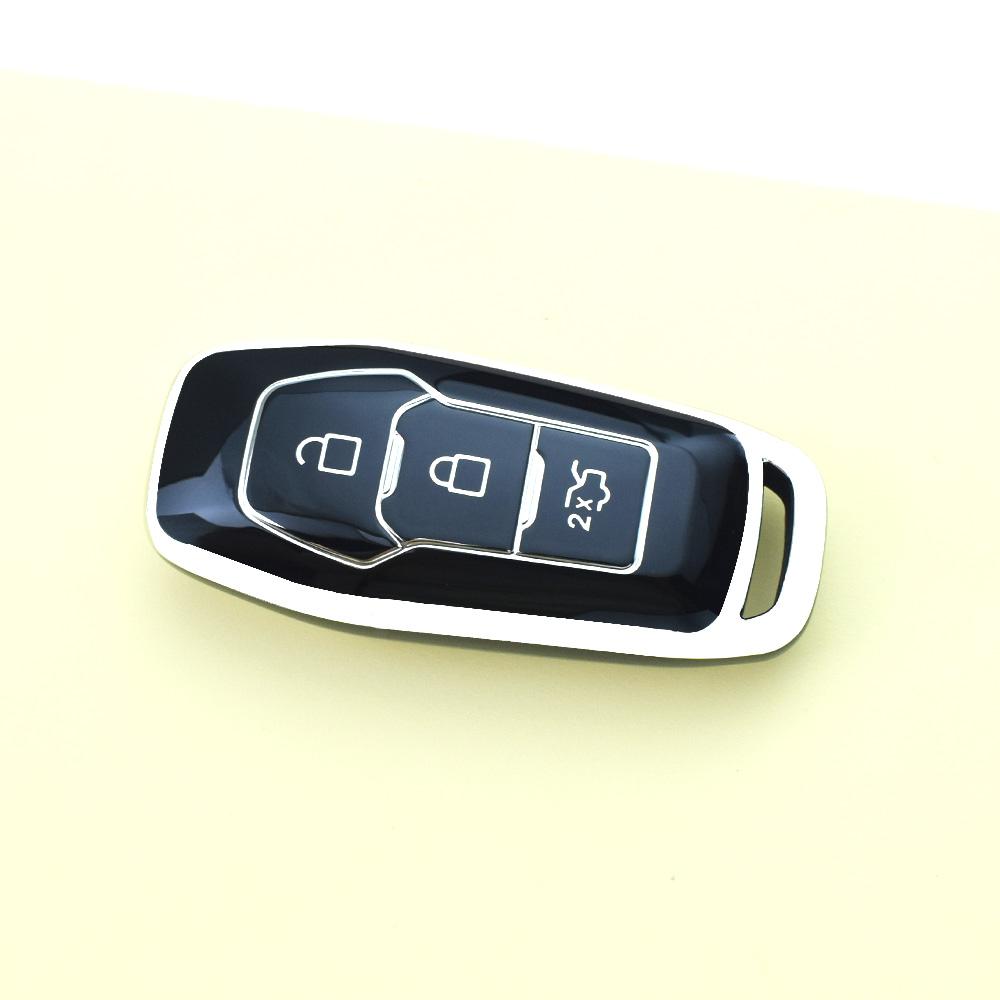 Silver Edge TPU Car Key Case Cover Keyless For Ford Mondeo 3 4 5 MK3 MK4 MK5 Focus 3 4 Ranger S C Max Explorer Fiesta Shell Fob Accessories