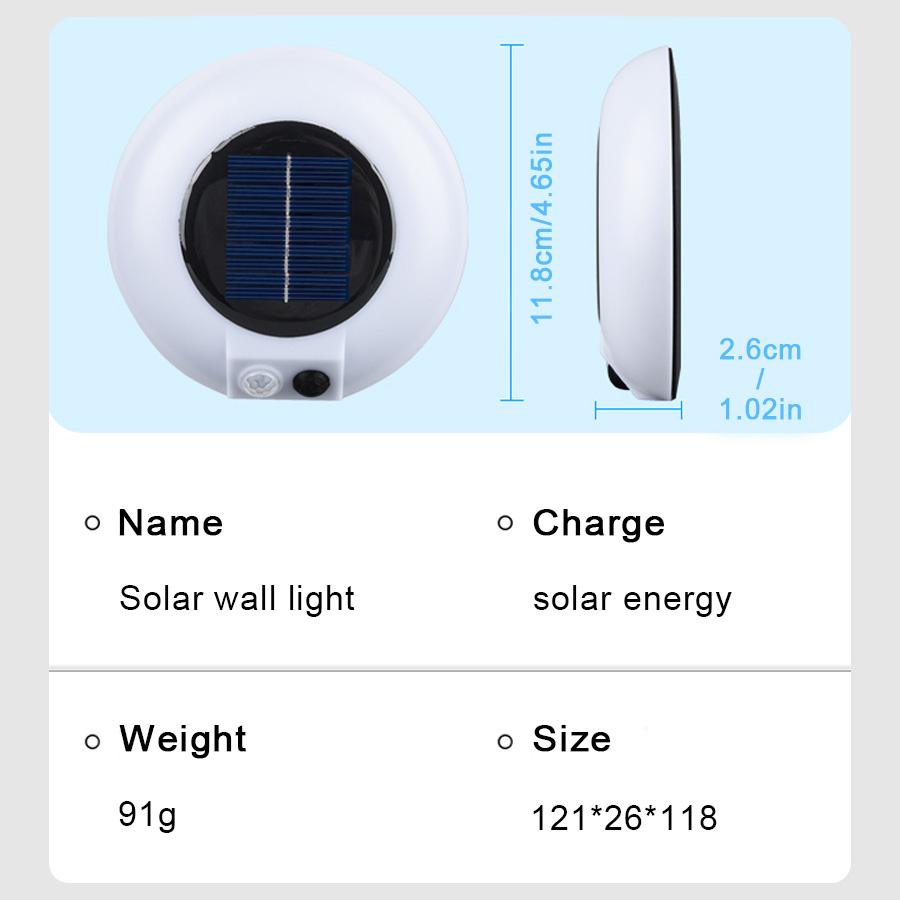 Modern LED Solar Wall Lamp Outdoor PIR Motion Sensors Waterproof Light Courtyard Decoration Lightsporch Garden Fence Path Lights