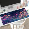 Dark Wild Floral Botanical Print Large Gaming Mousepad NonSlip Rubber Base Stitched Edge Office Keyboard Workstation Decor