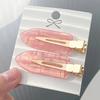 2Pcs Korean Style Anti-slip Teeth Hair Clip Acrylic Flat Seamless Hair Barrette Hair Accessories