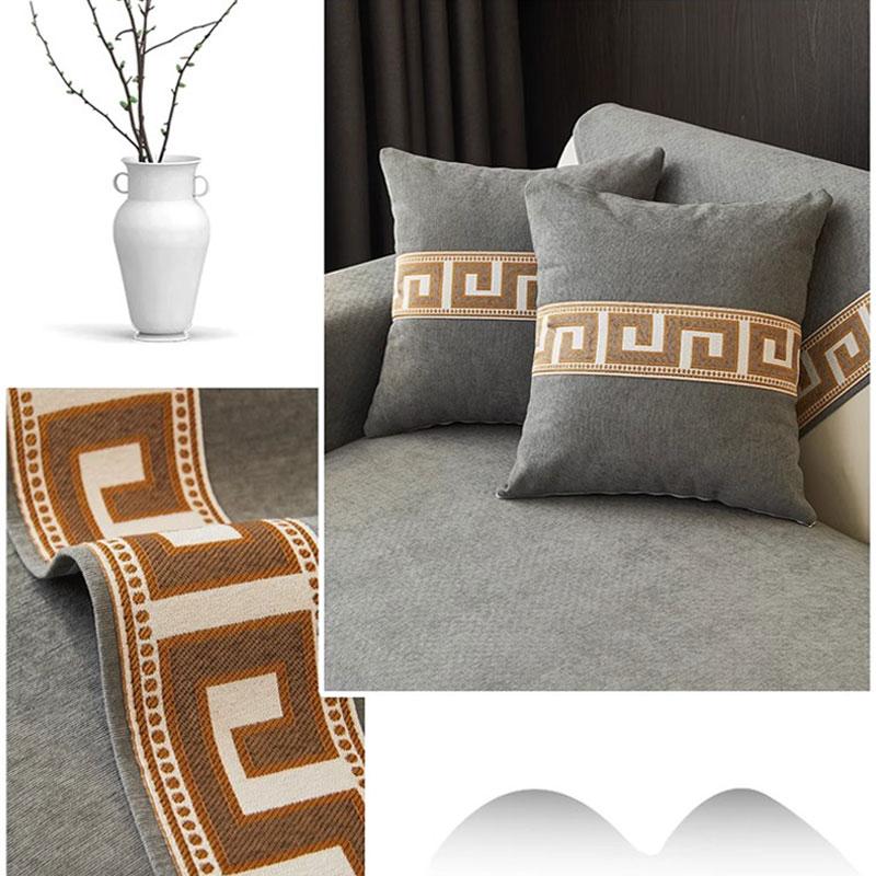 Solid Color Light Luxury High-end Anti Slip Sofa Cover Chenier Four Seasons Sofa Mat Sofa Bed Cover Towel for Home Decoration
