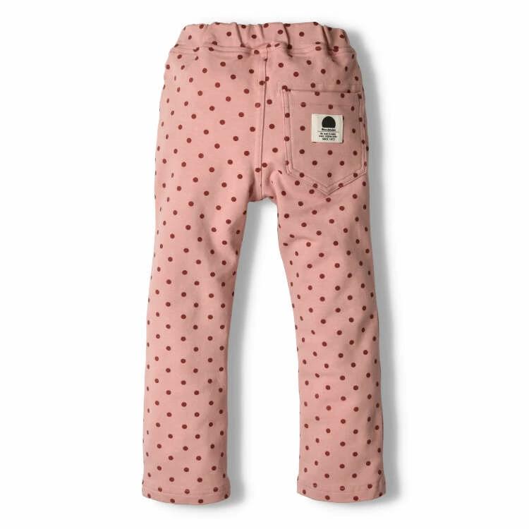 【子供服】 moujonjon (ムージョンジョン) ストレッチミニ裏毛水玉柄長パンツ 80cm-140cm M61002