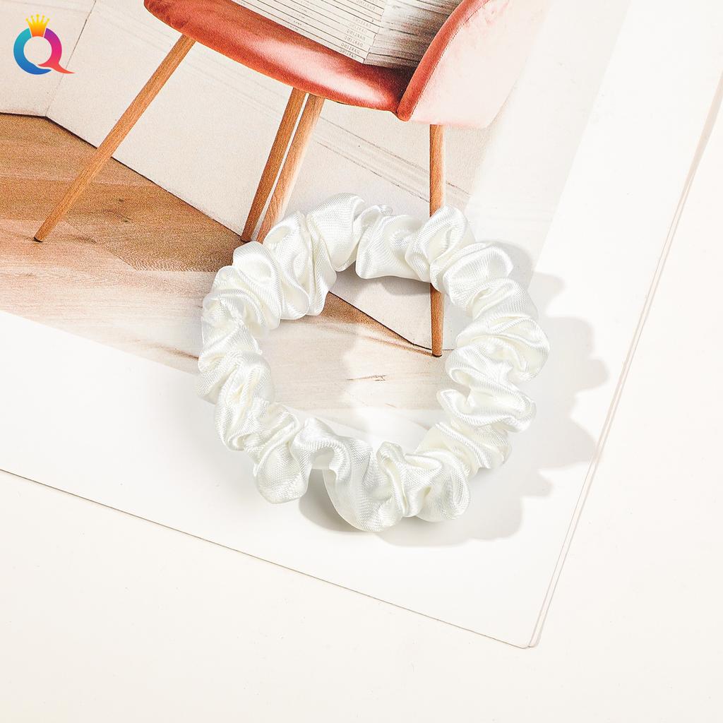 Satin Großes Scrunchie Einfarbig Kordelfarbe Dinza Pferdeschwanz Kugel Haargummi