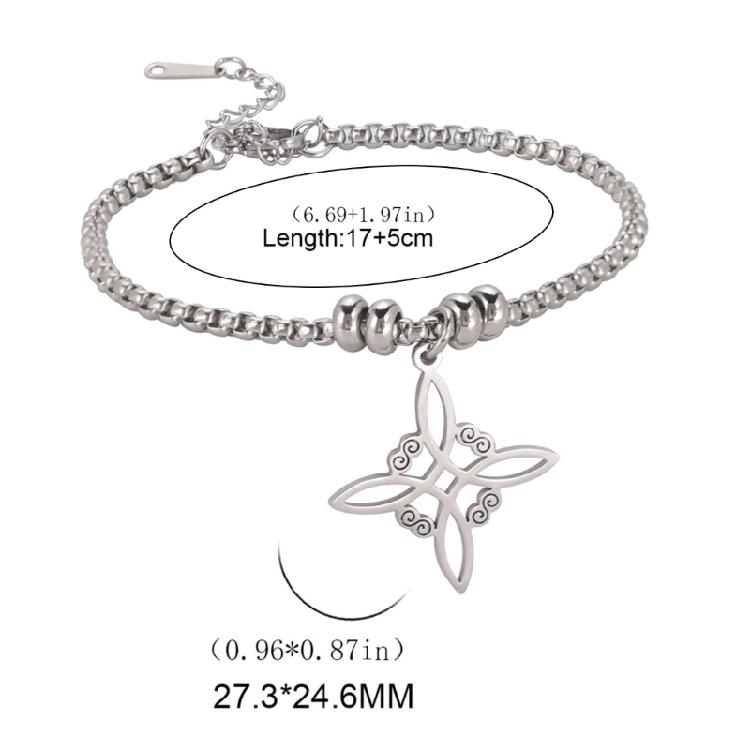 Women Men Bracelets Witch Knot Shaped Stainless Steel Bracelet Adjustable Bangle