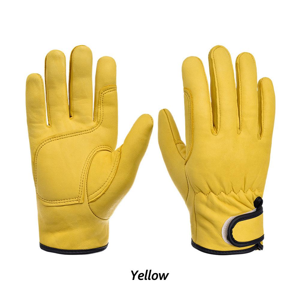 Wear-Resistant Cowhide Work Gloves Leather Workers Work Welding Safety Protection For Garden Sports Motorcycle Driver Gloves