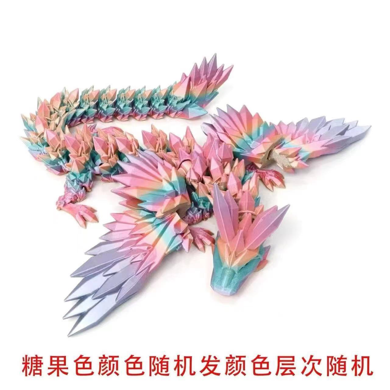 

3D Printed Crystal Dragon - Candy Colors