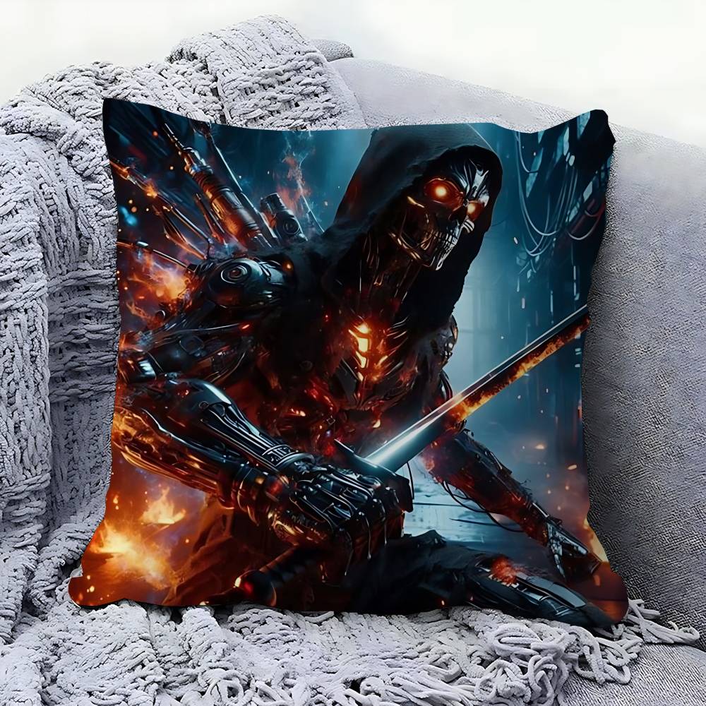 Game G-GHOSTRUNNER Pillow Covers Cartoon Sofa Decorative Home Double-sided Printing Short Plush Cute Cushion Cover