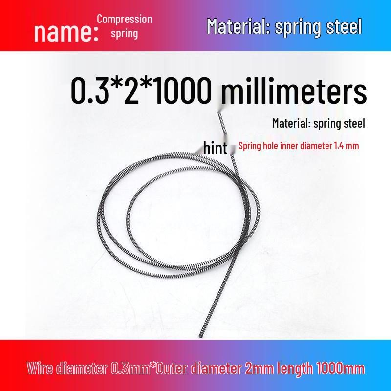 Spring Wire: 1m Long, Soft Pressure, Manganese Steel, 0.3-4.5mm Diameter, Yellow Compression Return.