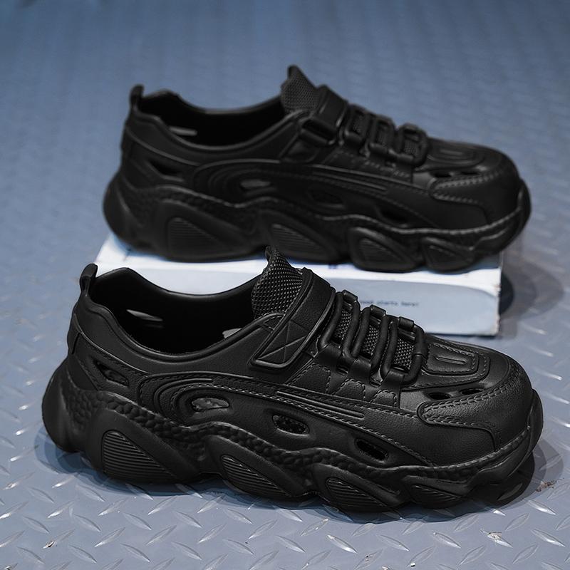 

Толстые нескользящие износостойкие модные цельные формованные туфли из ЭВА для пар, новые модные сандалии для мужчин 36 чёрный