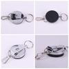 Retractable Elastic Keychain Metal Badge Reel Safety Key Buckle Burglar Trinket ID Card Holder