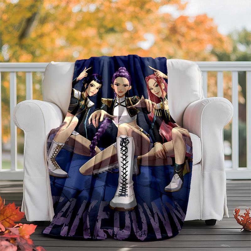 KPOP Hunter Flannel Blanket Soft Warm All-Season Throw, Design for Camping, Car Travel, Hiking Sofa, Bed, Office Perfect Gift for Parties