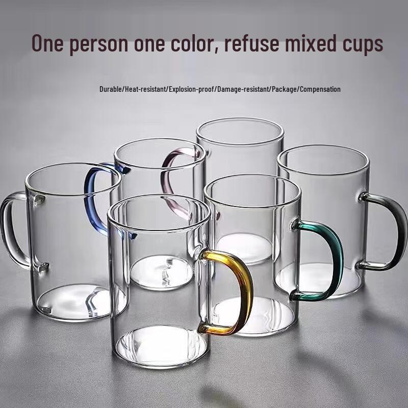 Lu Fenglai 300ml High Borosilicate Glass Mugs, 6-Pack